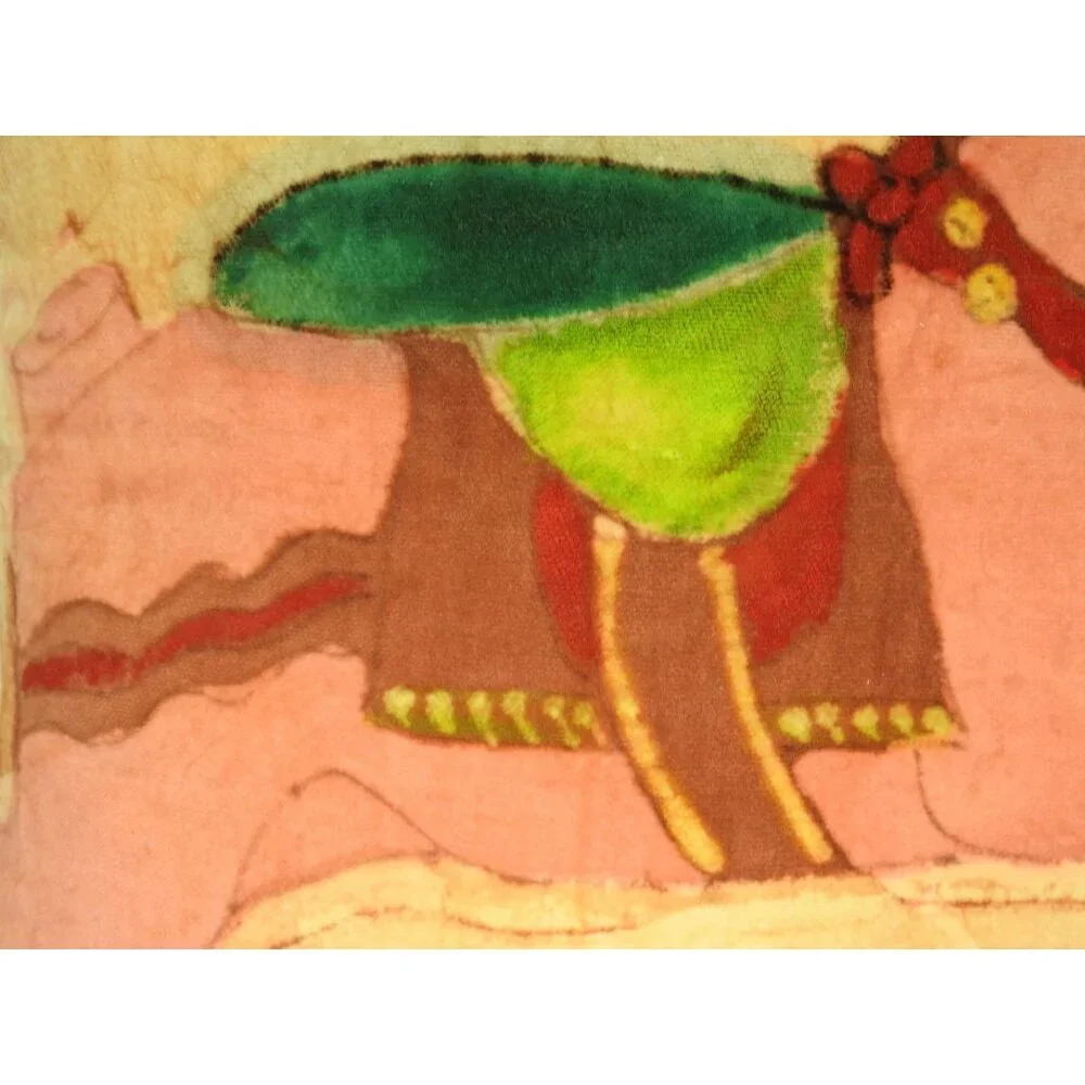 Vintage 1977 Philadelphia Museum of Art Pillow Pig & Saddle Painting Adaptation